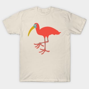 SCARLET IBIS Funny Cute Tropical Bird with Big Feet - UnBlink Studio by Jackie Tahara T-Shirt